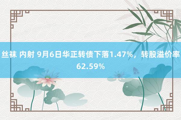 丝袜 内射 9月6日华正转债下落1.47%，转股溢价率62.59%