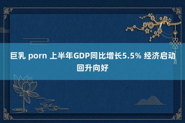 巨乳 porn 上半年GDP同比增长5.5% 经济启动回升向好