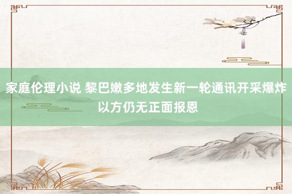 家庭伦理小说 黎巴嫩多地发生新一轮通讯开采爆炸 以方仍无正面报恩