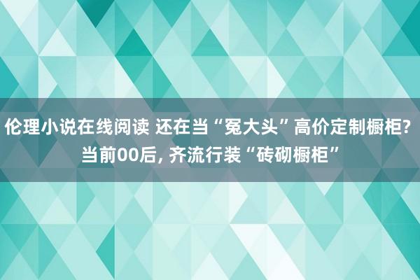 伦理小说在线阅读 还在当“冤大头”高价定制橱柜? 当前00后， 齐流行装“砖砌橱柜”