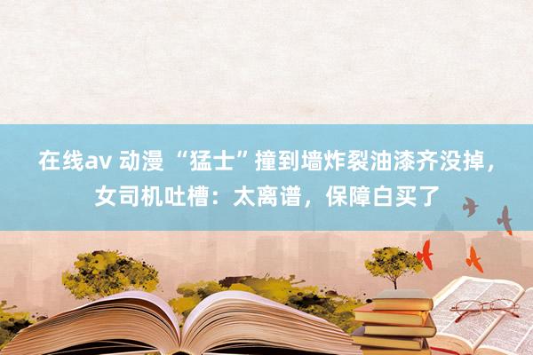 在线av 动漫 “猛士”撞到墙炸裂油漆齐没掉，女司机吐槽：太离谱，保障白买了