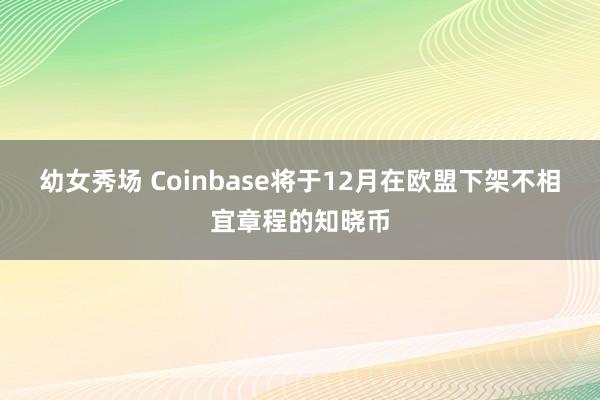 幼女秀场 Coinbase将于12月在欧盟下架不相宜章程的知晓币