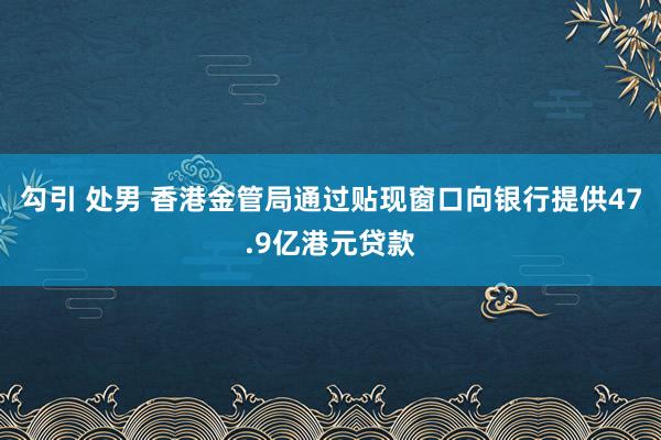 勾引 处男 香港金管局通过贴现窗口向银行提供47.9亿港元贷款