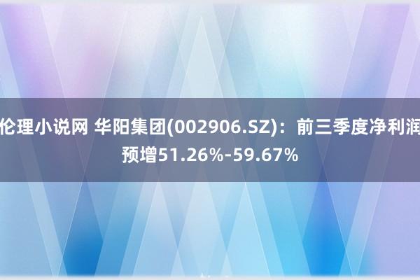 伦理小说网 华阳集团(002906.SZ)：前三季度净利润预增51.26%-59.67%