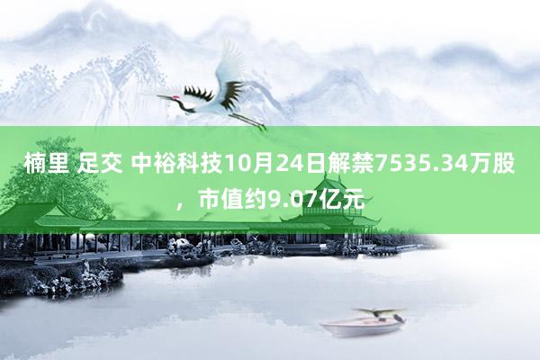 楠里 足交 中裕科技10月24日解禁7535.34万股，市值约9.07亿元