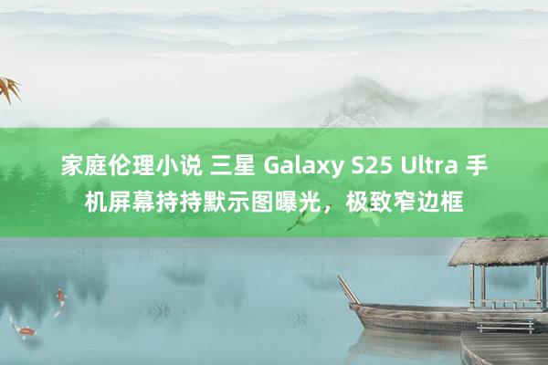 家庭伦理小说 三星 Galaxy S25 Ultra 手机屏幕持持默示图曝光，极致窄边框