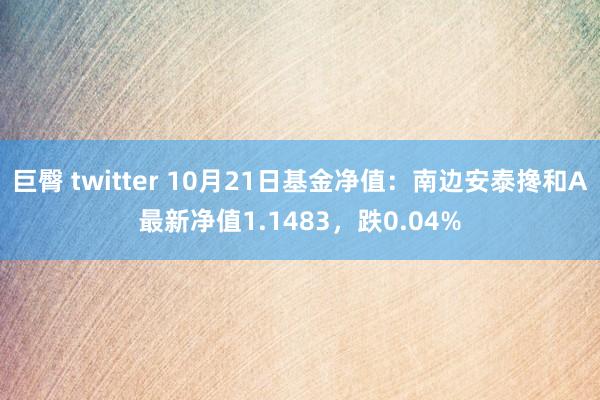 巨臀 twitter 10月21日基金净值：南边安泰搀和A最新净值1.1483，跌0.04%