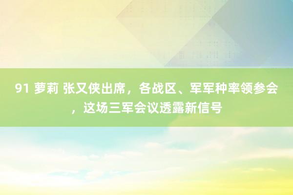 91 萝莉 张又侠出席，各战区、军军种率领参会，这场三军会议透露新信号