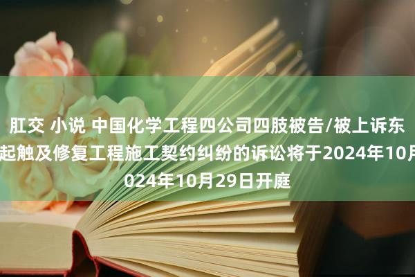 肛交 小说 中国化学工程四公司四肢被告/被上诉东说念主的1起触及修复工程施工契约纠纷的诉讼将于2024年10月29日开庭