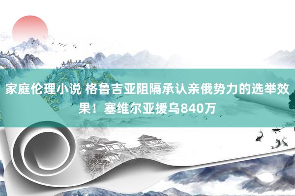 家庭伦理小说 格鲁吉亚阻隔承认亲俄势力的选举效果！塞维尔亚援乌840万