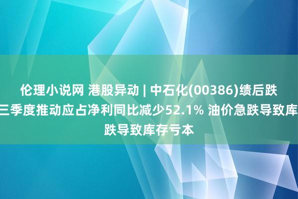 伦理小说网 港股异动 | 中石化(00386)绩后跌超3% 三季度推动应占净利同比减少52.1% 油价急跌导致库存亏本