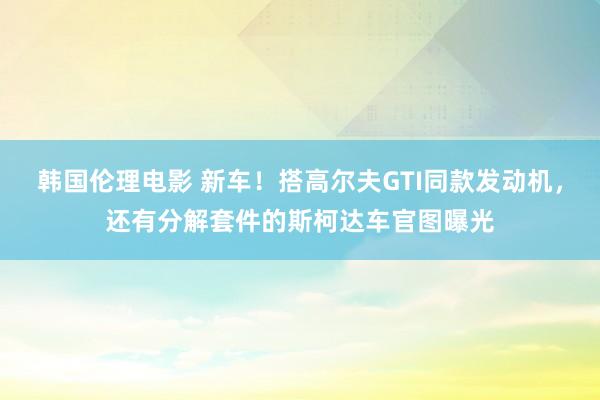 韩国伦理电影 新车！搭高尔夫GTI同款发动机，还有分解套件的斯柯达车官图曝光