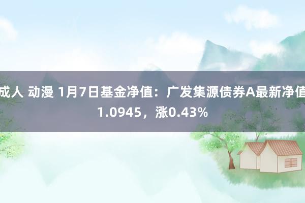 成人 动漫 1月7日基金净值：广发集源债券A最新净值1.0945，涨0.43%