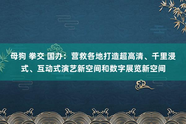 母狗 拳交 国办：营救各地打造超高清、千里浸式、互动式演艺新空间和数字展览新空间