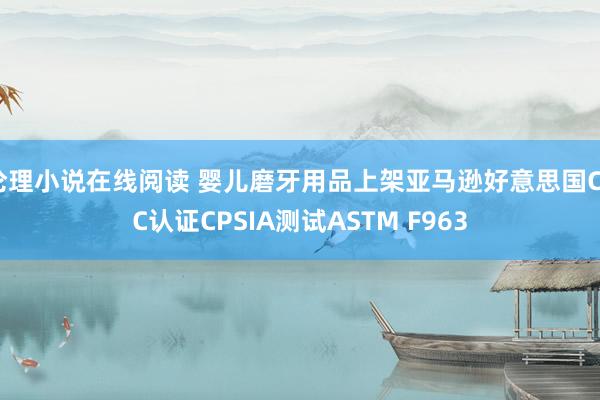 伦理小说在线阅读 婴儿磨牙用品上架亚马逊好意思国CPC认证CPSIA测试ASTM F963